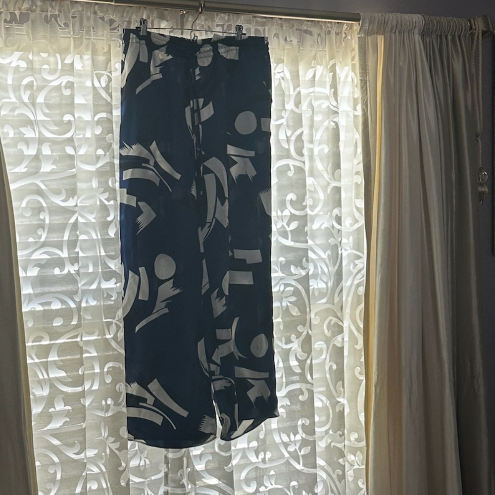 Lauren Ralph Lauren, Geometric Print Charmeuse Wide Leg Pants, 1X, NWT